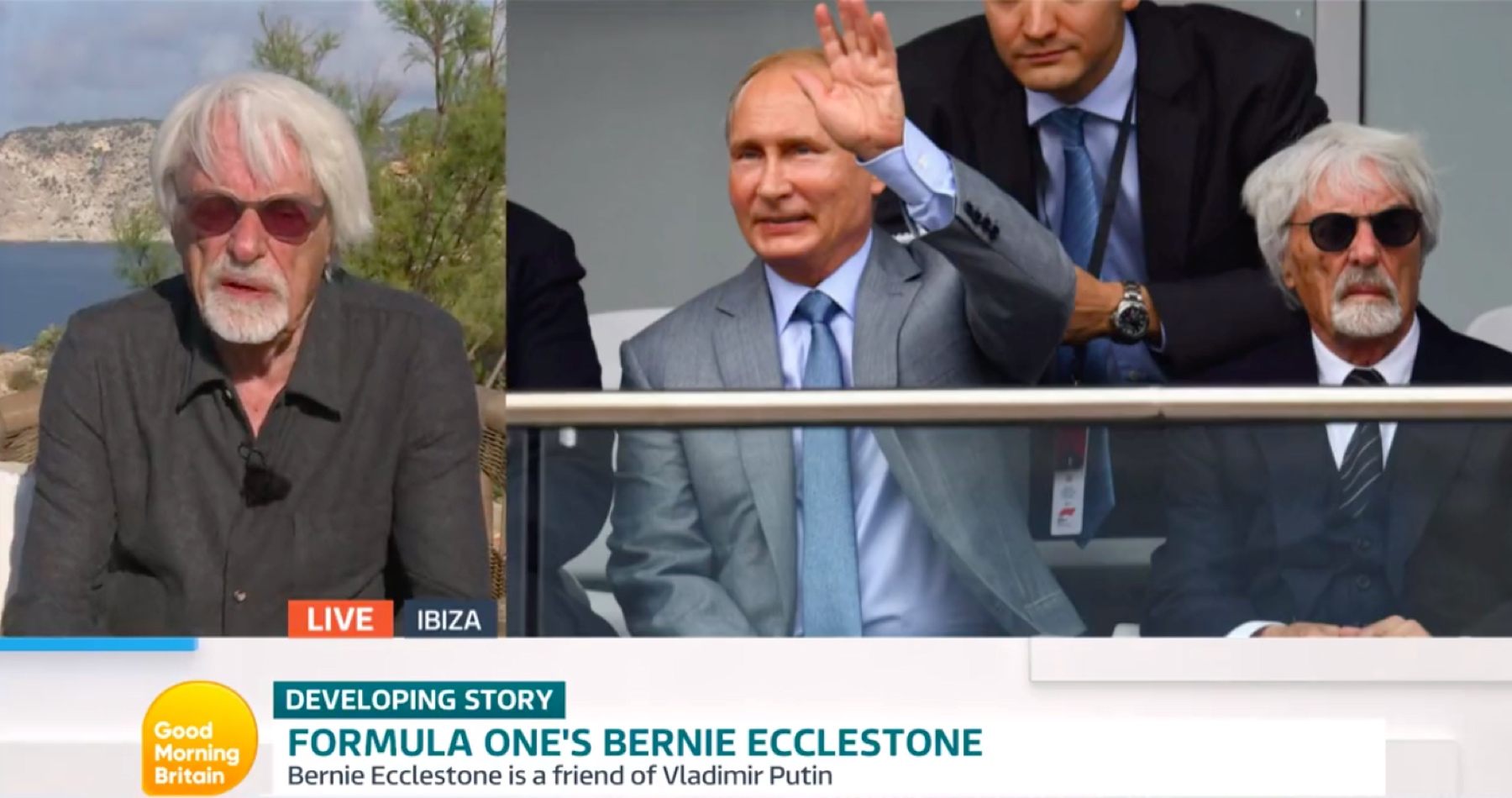 VIDEO: „Za Putina bych schytal kulku. Je to prvotřídní člověk. Za to, jaká je situace na Ukrajině může Zelenskyj,“ říká bývalý šéf Formule 1 Ecclestone